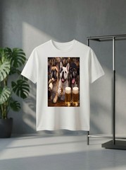 Unisex Funny Frenchie Dogs Party Beer Friends Dog Lover Graphic T Shirt Gift Tee