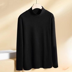 Men’s Smooth Fabric Long Sleeve Inner Shirt Half Turtleneck for Daily Wear