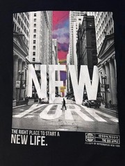 Men’s Unique Print Graphic T-Shirt New York NY Cityscape Sky B&W Black/White – M