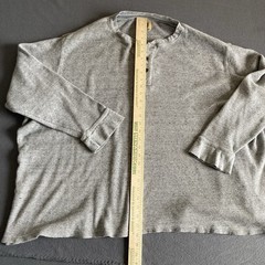 The Foundry Supply Co Men’s Henley 4XL Gray Waffle Knit 100% Cotton Long Sleeve