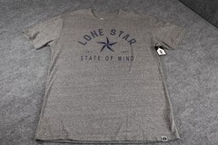 Rally Texas Grey Lonestar State of Mind Short Sleeve T-Shirt Large NWT
