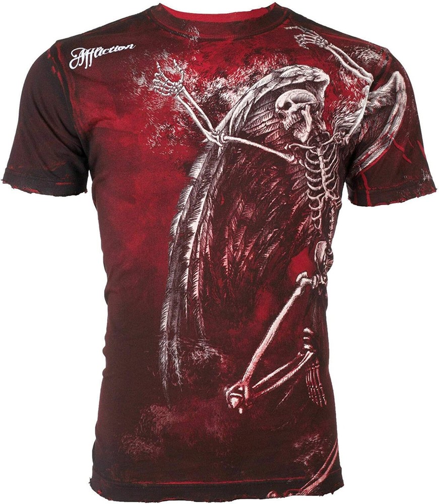 AFFLICTION MENS RELINQUISH T-SHIRT BURGANDY RD A1146