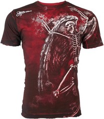 AFFLICTION MENS RELINQUISH T-SHIRT BURGANDY RD A1146
