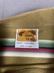 Vintage Hang Ten T Shirt Mens Small Multicoloured Striped Logo Casual Surf Skate