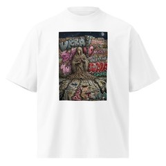 Unisex organic oversized high neck t-shirt