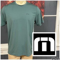 Travis Mathew Tee T-Shirt Mens Sz Large Athletic Fit Performance Stretch Green