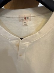 J. CREW Dense cotton herringbone henley in Milky Canvas Size XL NWT