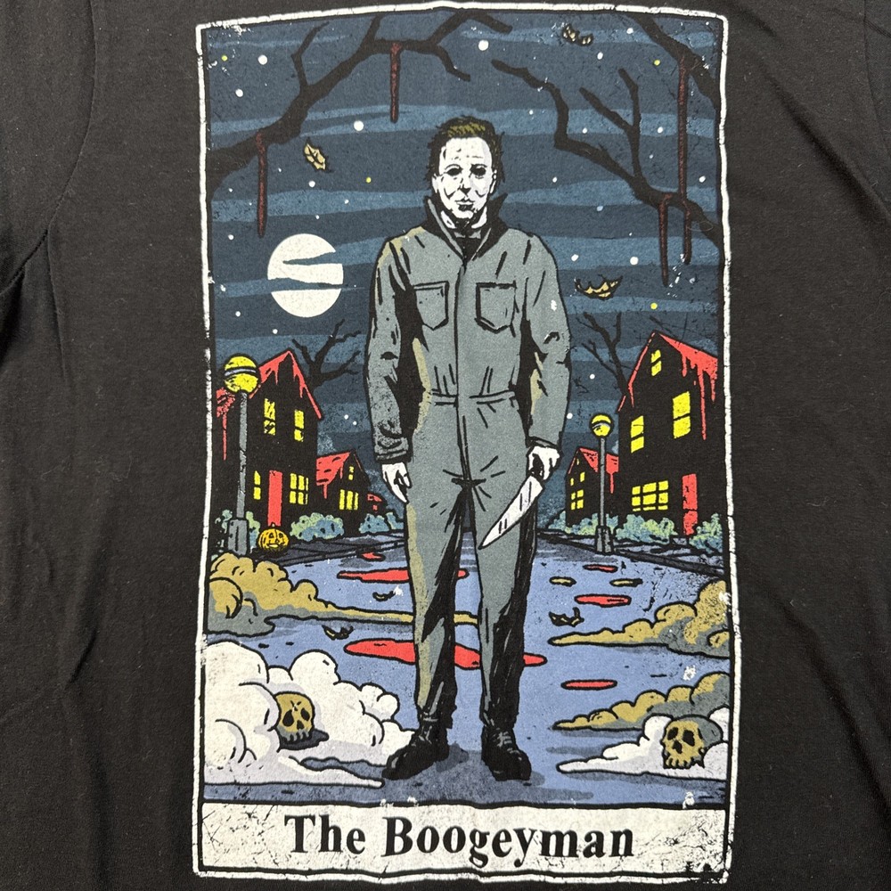 John Carpenter Medium Halloween Boogeyman T-Shirt Black Horror Graphic Tee