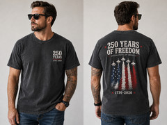 1776 2026 USA Freedom Washed T-Shirt Patriotic Graphic Tee for Men Size S-3XL
