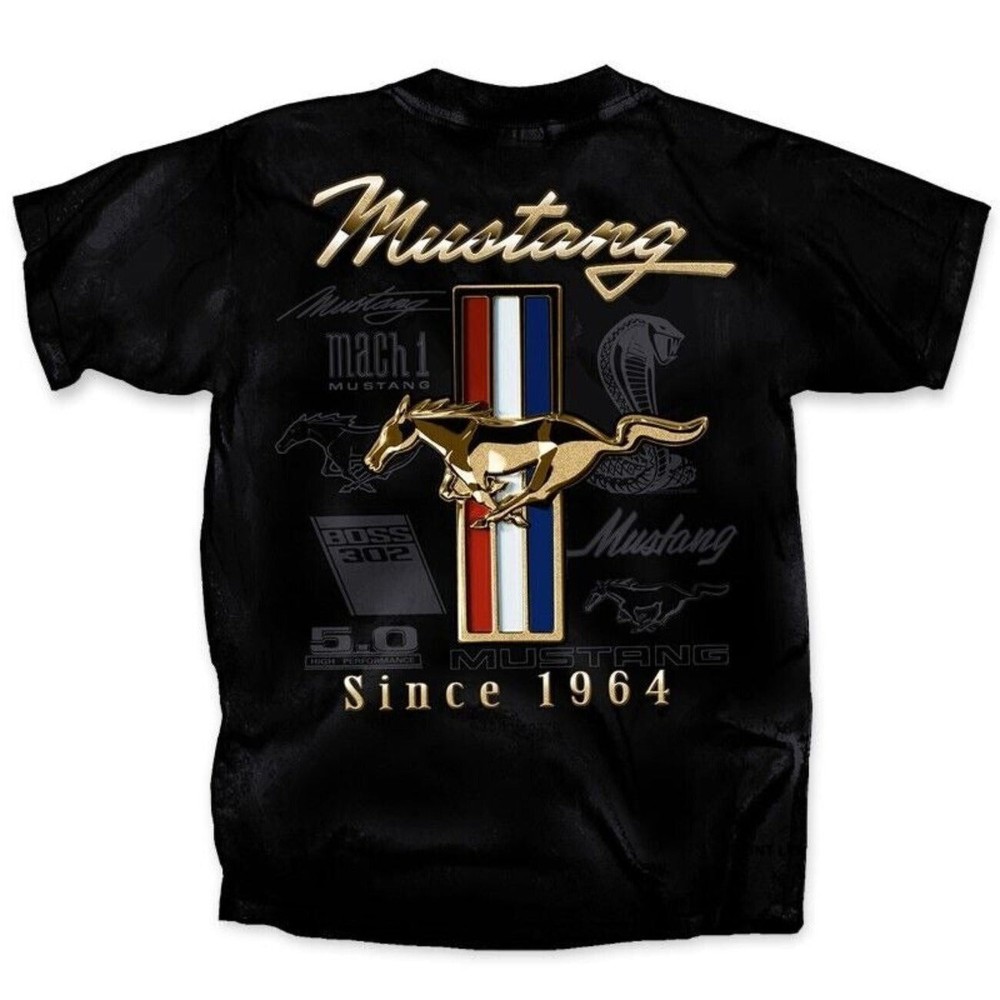 Ford Mustang Since 1964 Tribar Logo Short Sleeve T-Shirt NEW Fast Free Ship