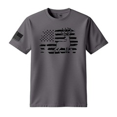 Deer Hunting American Flag Men’s US Cotton T-Shirt