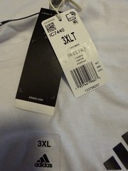 NEW! Men’s Plus ADIDAS Essential T-Shirt – White w/Black Logo Size 3XL