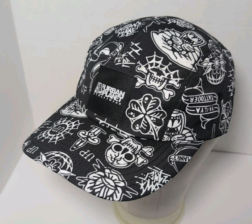 Urban Planet Streetwear Hat Adjustable Black/White Tattoo Style