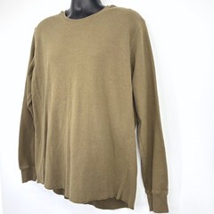 The North Face Waffle Knit Thermal Shirt Mens XL Olive Green Long Sleeve A5A8F