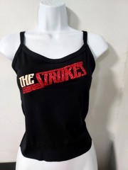 The strokes tank top the strokes crop top red glitter sparkles Shirt Xs_3xl