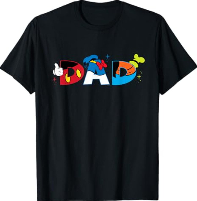 Mickey Mouse and Friends “Dad” Father’s Day Birthday Unisex Graphic T-Shirt NEW