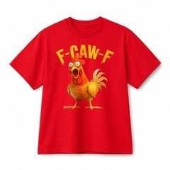 Funny F‑CAW‑F Screaming Rooster Casual Retro Graphic Cotton T‑Shirt Unisex