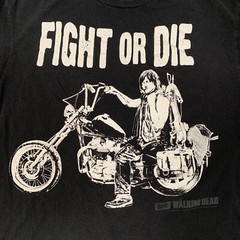 Fight or Die Black T-Shirt Walking Dead Daryl Dixon Delta Pro Weight Mens M
