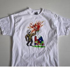 Nasty Neckface LA Video Games “Finish Him” Graphic T-Shirt / L / White Cotton
