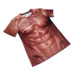 Realistic Muscle T Shirt Men’s Size Large Tan Short Sleeve Graphic Tee