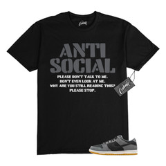 SB Dunk Dark Smoke Grey Black Low White T Shirt to Match AS