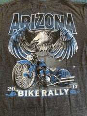 2017 Arizona bike rally T-shirt eagle graphic, Suna, Dark Gray Large