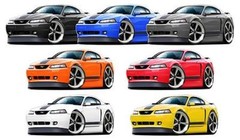 2003 2004 Ford Mach 1 Mustang Car-toon SPEED SHOP Wall Art Graphic Sticker