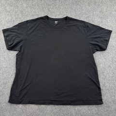 Uniqlo U T-Shirt 3XL Black Crew Neck Short Sleeve Cotton Mens 341-433028