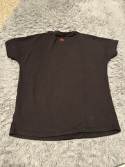 adidas Originals Black/Red Trefoil Logo Graphic Double-Sided Tee, Size S