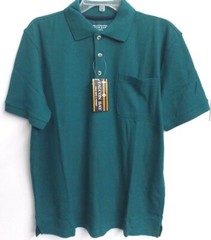 Falcon Bay Men’s Pocket Pique Polo, Pine, Size M-8X Big and Tall Men’s Shirts