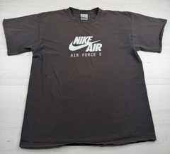 Vtg Nike Air Force 1 Shirt Black Sun Faded Distressed Grunge Hip Hop Y2K Mens L