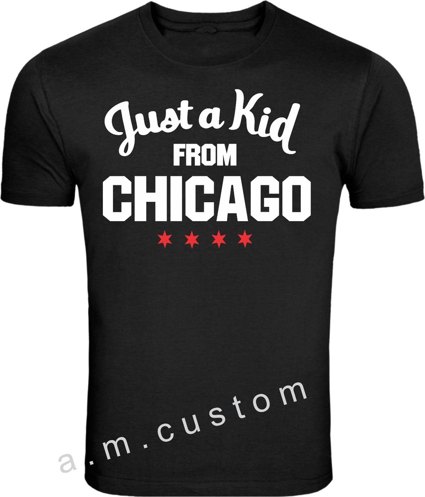 Just a KID From Chicago Windy City Skyline City of Chicago Flag T Shirt S-4XL