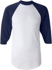 Men’s Regular fit Two Tone 100% Ring-Spun Combed Cotton Raglan ¾ Sleeve Baseball