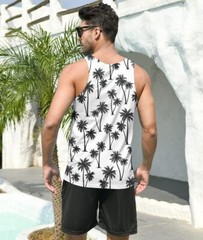 Mens Beach Tank Tops Fashion Graphic Quick Dry Sleeveless Shirt for Beach