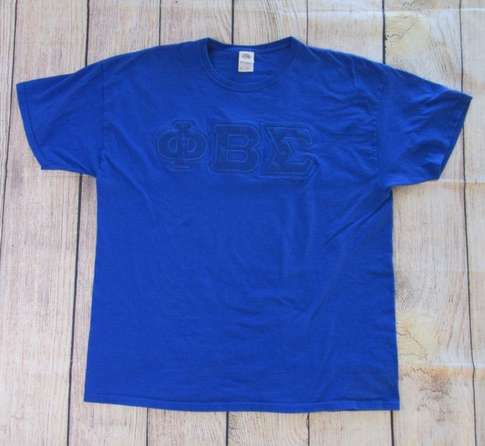 Phi Beta Sigma Greek Letters Blue Short Sleeve T-Shirt Fraternity Mens 2XL