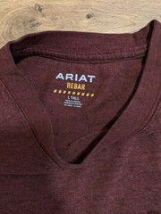 Ariat Rebar Men’s Size Large Tall Maroon Pocket Tee Work Shirt