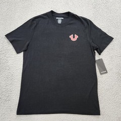 True Religion Shirt Men Small Jet Black Heavy Buddha Tee Short Sleeve Cotton New
