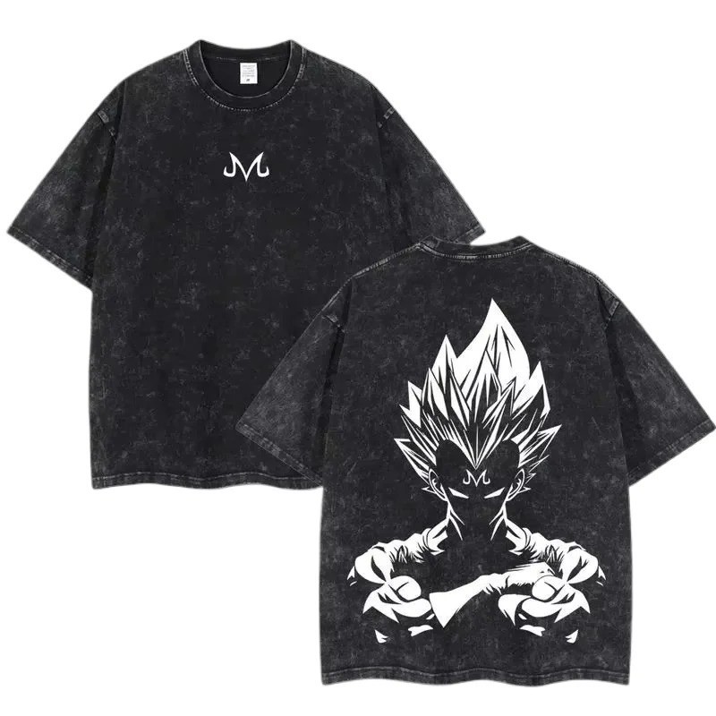 Dragon Ball 2026 New Hot Vegeta Anime Men Washed T-Shirt Harajuku Summer Cotton