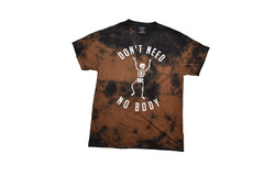 Mighty Fine Don’t Need No Body Funny Black Bleach Wash Adult Shirt NWT XL