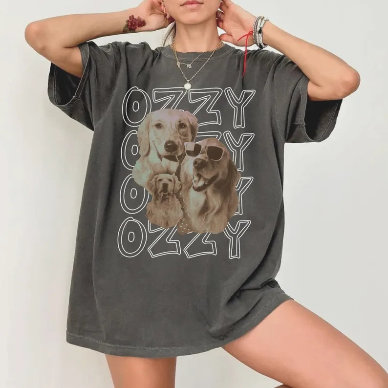 Personalized Cat Pet Photo Comfort Tee Custom Dog Shirt Gift
