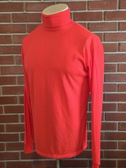 Meister Mens XL Long Sleeve Turtleneck Vintage 1980s Hot Pink Neon Acrylic Shirt