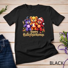 Hallothanksmas Bears Tee Halloween Thanksgiving Christmas T-Shirt Unisex T-shirt