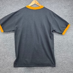 Vintage Delta Pro Weight Pittsburgh Steel City Ringer T-Shirt Black Yellow Mens