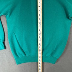 Vintage 1980’s Teal Blank Long Sleeve Crewneck Sweatshirt Made in USA Small