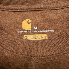 Carhartt Shirt Mens Medium Brown Long Sleeve Logo Workwear Tee Original Fit Work