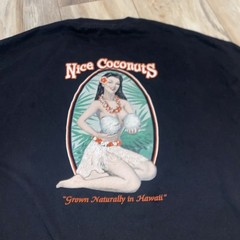 Maui Kauai Hula Girl Nice Coconuts Hawaii T-Shirt Mens XL Island Beach Tee