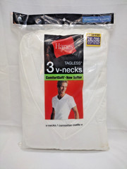 Hanes Men’s 3 Pack Tagless ComfortSoft V-Neck White SS T-Shirts Size 2XL 50-52″