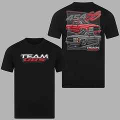 Team OBS 454 SS Truck T-Shirt, Bold Front Logo 2 Sides, Red and Black Chevy Pick