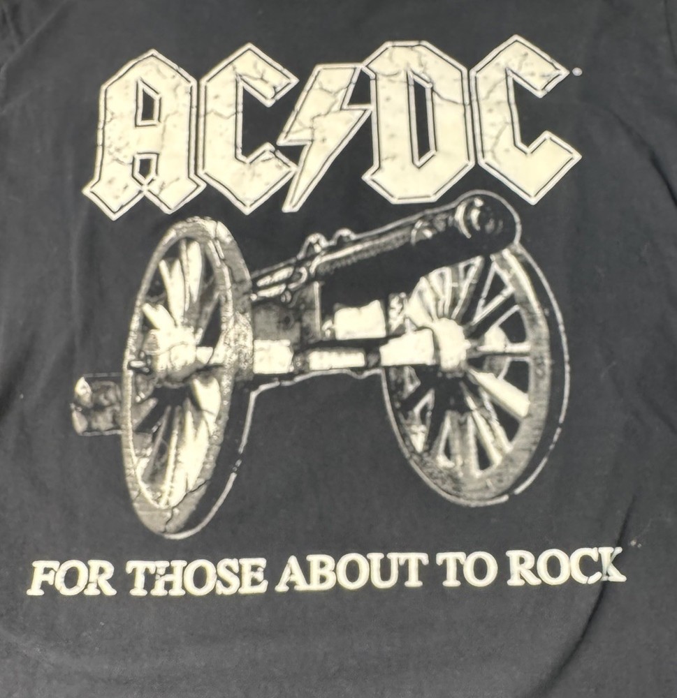 Sz 2XL AC/DC T Shirt For Those About To Rock Band Black 2012 Concert Tour Merch
