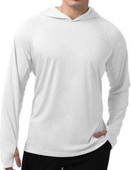Men’s UPF 50+ Sun Hoodie Long Sleeve Fishing Shirt Lightweight Quick Dry